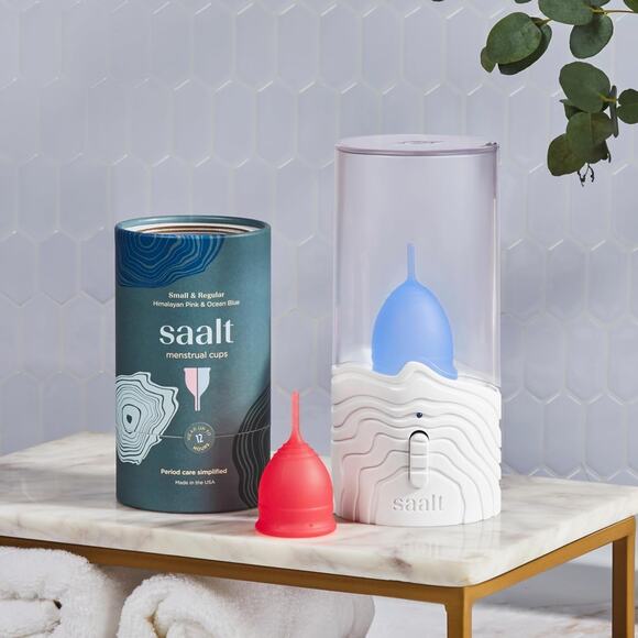 New Saalt Menstrual Cup Steamer Period Cup & Disc Sanitizer Arctic Mist w/ Cord - Picture 6 of 7